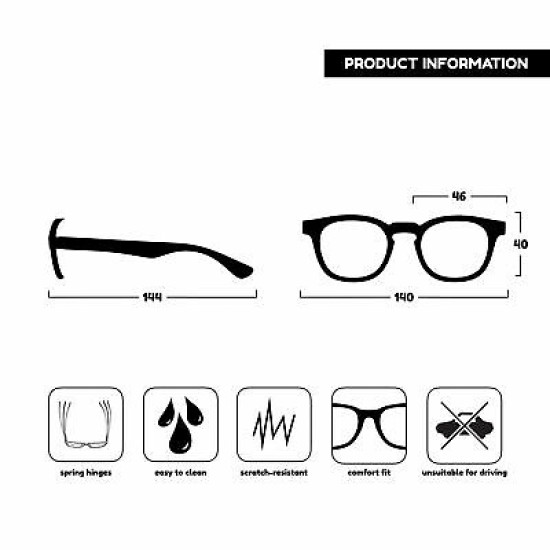 Opulize AVA Reading Glasses Rounded Mens Womens Spring Hinges Inc Pouch R62